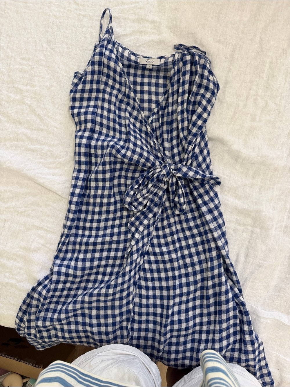 Blue Gingham Wrap Dress Rails